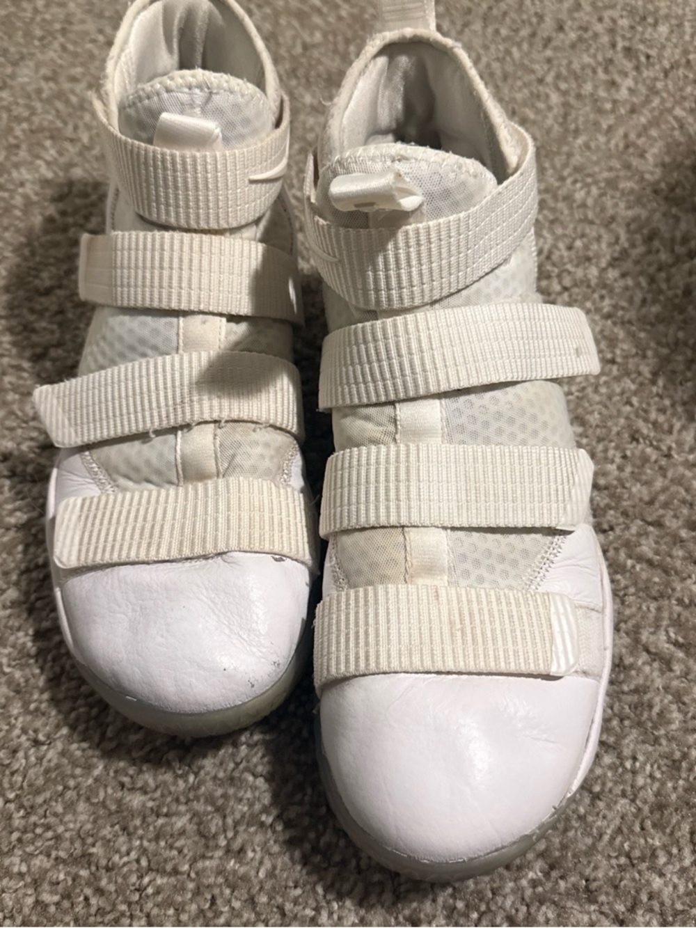 Nike White Hook-and-Loop Athletic Shoes